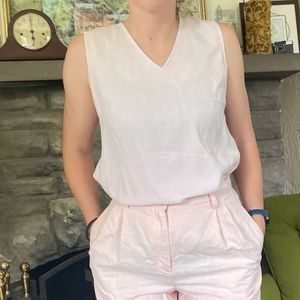 Vintage Liz Claiborne brushed Silk pale blush rosey pink tank v neck